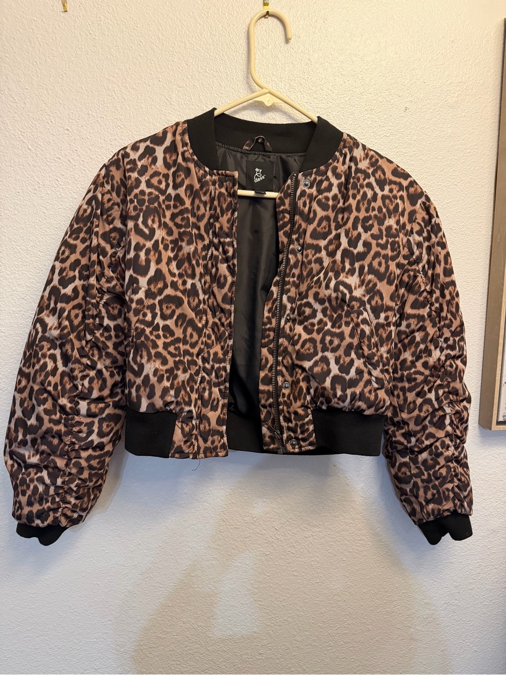 Cat & Jack Leopard Print Puff Jacket in Tan and Black